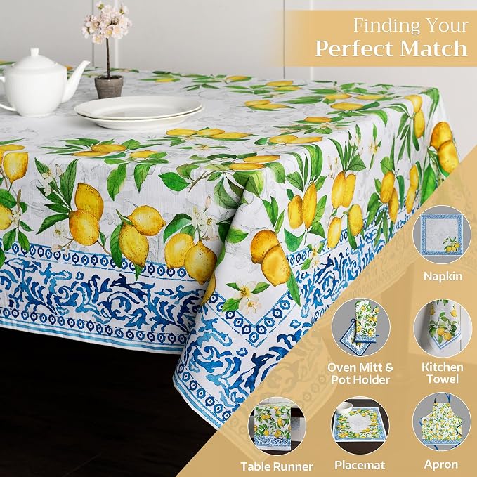 Maison d' Hermine Table Cloth Rectangle Table 100% Cotton 60 x 90 Inches - Image 6