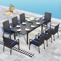 Sophia & William 9 Pieces Expandable Patio Dining Set, Extendable Rectangular by SophiaWilliam