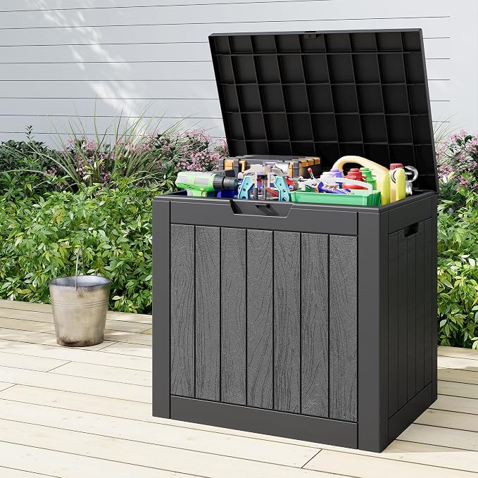 KAMABOKO Deck Box, 35 Gallon Resin Indoor and Outdoor Storage Boxes Waterproof - Image 9