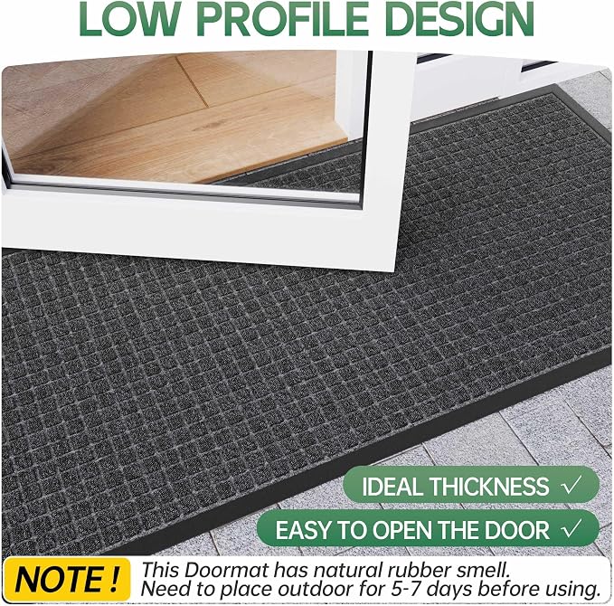 Front Door Mat Outside Entrance, All Season Weather Outdoor Doormat, Natural - Image 7