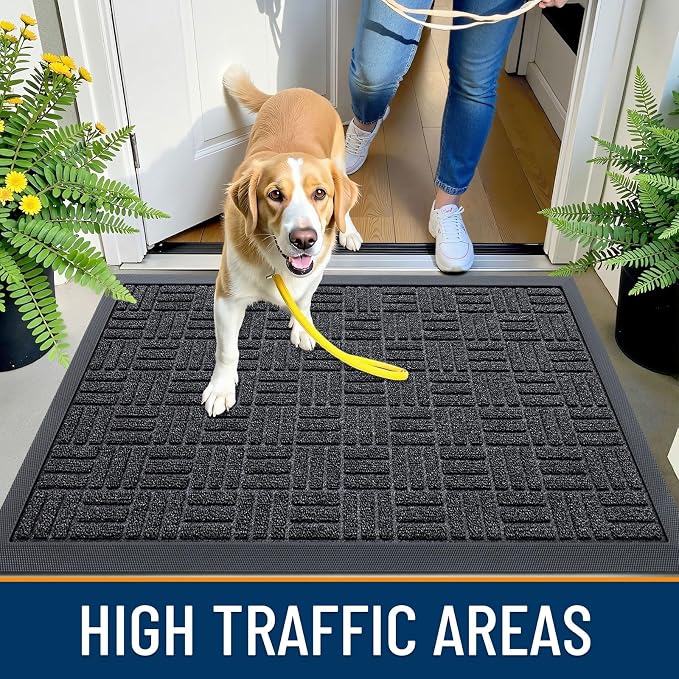 OLANLY Front Door Mat Outside Entrance 35x23, Heavy Duty Sturdy Natural Rubber - Image 5