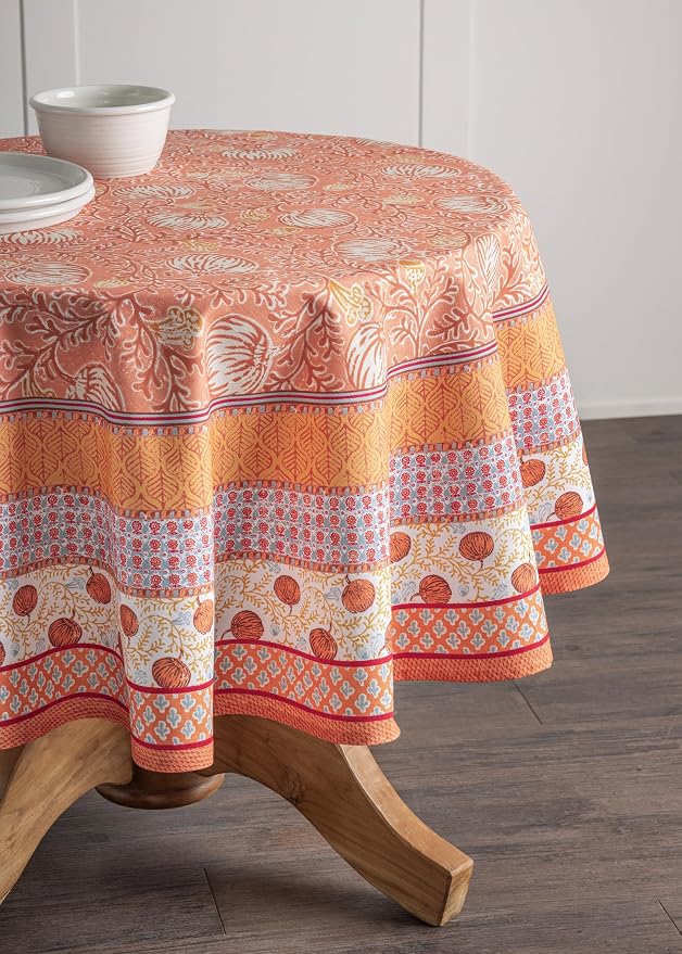 Maison d' Hermine Table Cloth Round Table 100% Cotton 69 Inches Fall Tablecloth - Image 8