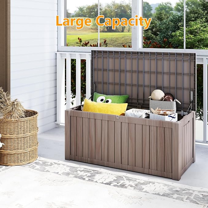 150 Gallon Outdoor Storage Box Waterproof, Resin Deck Boxes - Image 4