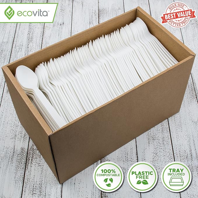 Ecovita 100% Compostable Spoons - Image 2