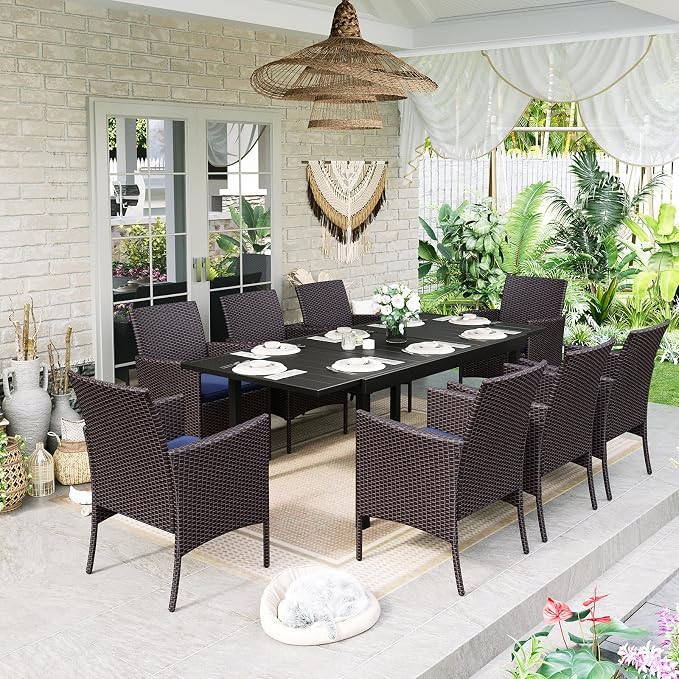 Sophia & William 9 Pieces Expandable Patio Dining Set - Image 7