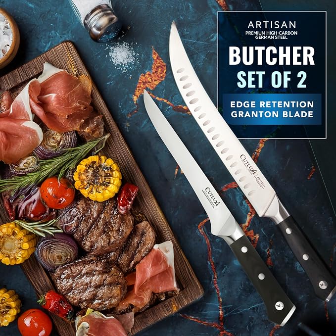Cutluxe Butcher Carving Set – Cimeter Breaking & Boning Knives - Image 3