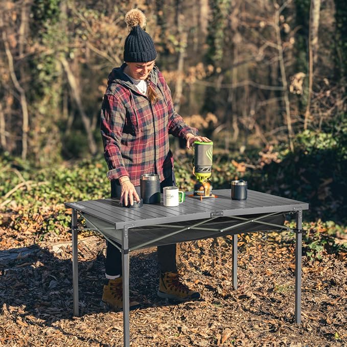 OUTSIDER Folding Camping Table, Portable Roll-up Outdoor Lightweight Aluminum - Image 2