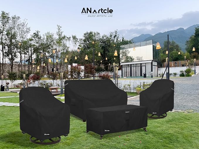 Outdoor Swivel Lounge Chair Cover 2 Pack, 600D Waterproof Heavy Duty Outdoor - Image 7