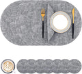 Homaxy Round Faux Leather Placemats and Coasters, Washable Dual-Side Table Mats by Homaxy