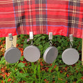 TwoFish Home Set of 4 Gray Round Pendant Resin Tablecloth Weights Clips Gray by TwoFishHomeFashionLLC