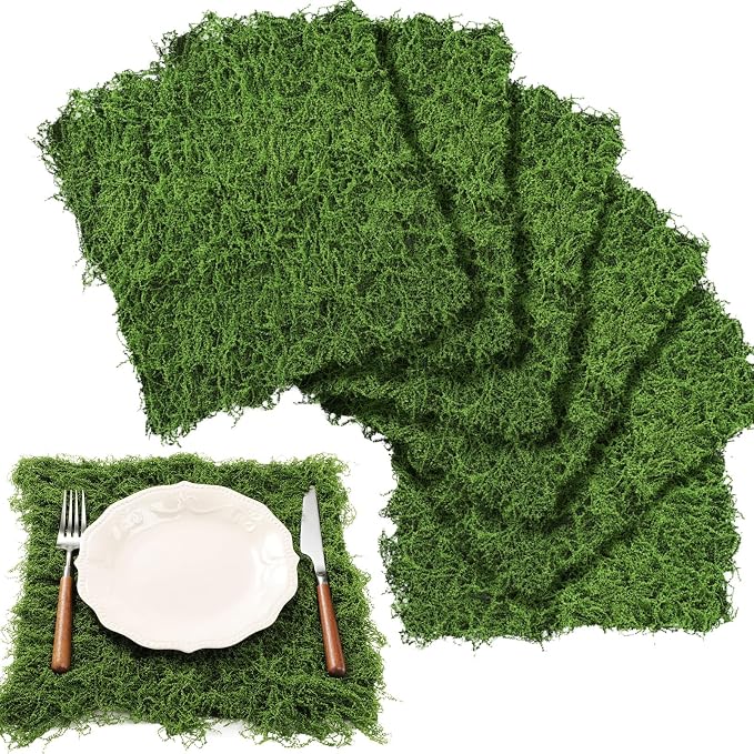 Zeyune 6 Pcs Fake Moss Table Runner by Zeyune