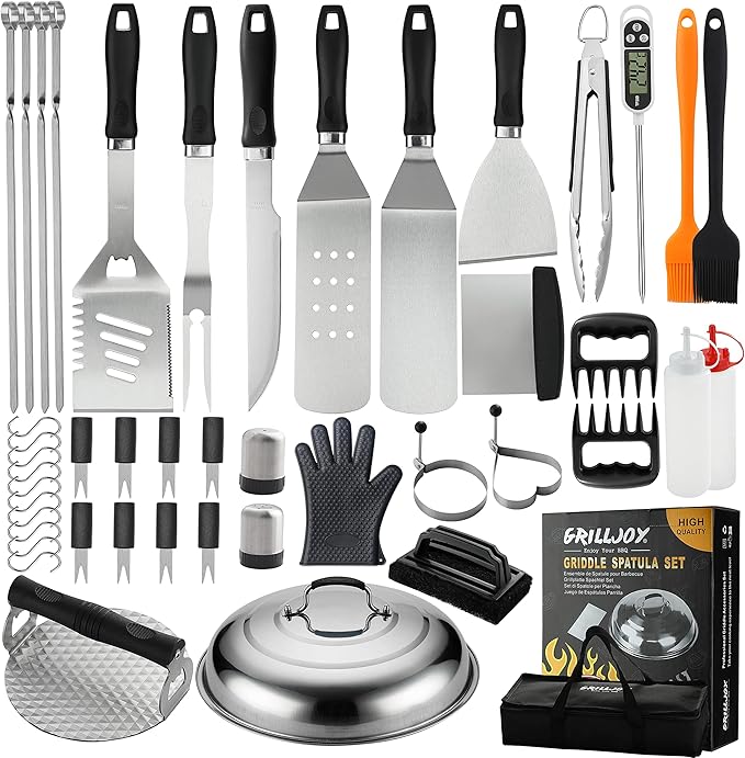 Barbecue Tool Sets: 46-Piece Griddle Kit with Stainless Steel Basting Dome
