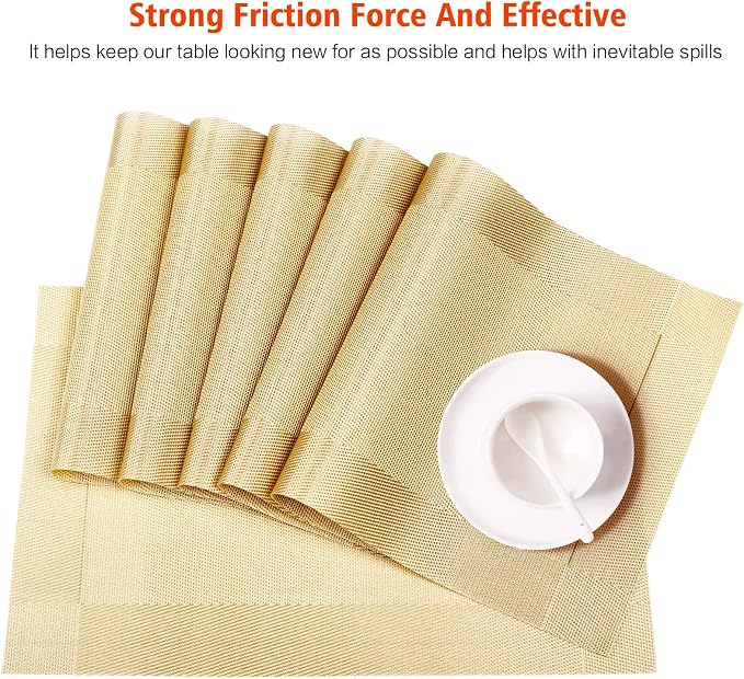 Placemats Set of 6, Heat and Stain Resistant Indoor/Outdoor Place mats - Image 6