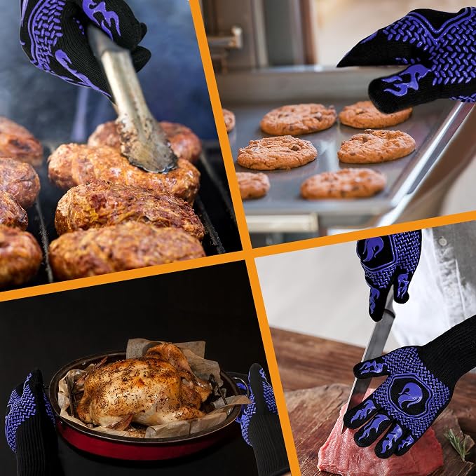 BBQ Fireproof Gloves, Grill Cut-Resistant Gloves 1472°F Heat Resistant Gloves - Image 5