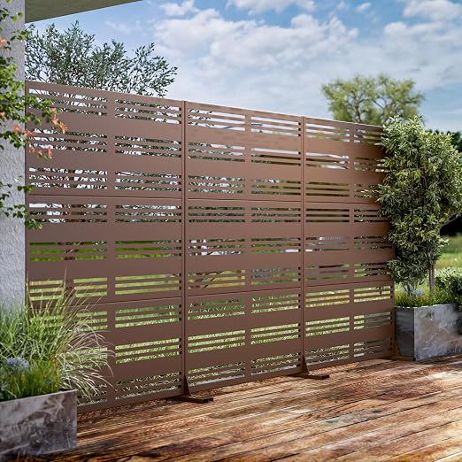 Casaphoria 72" H x 47" W Metal Outdoor Privacy Screen, Freestanding Decorative - Image 3