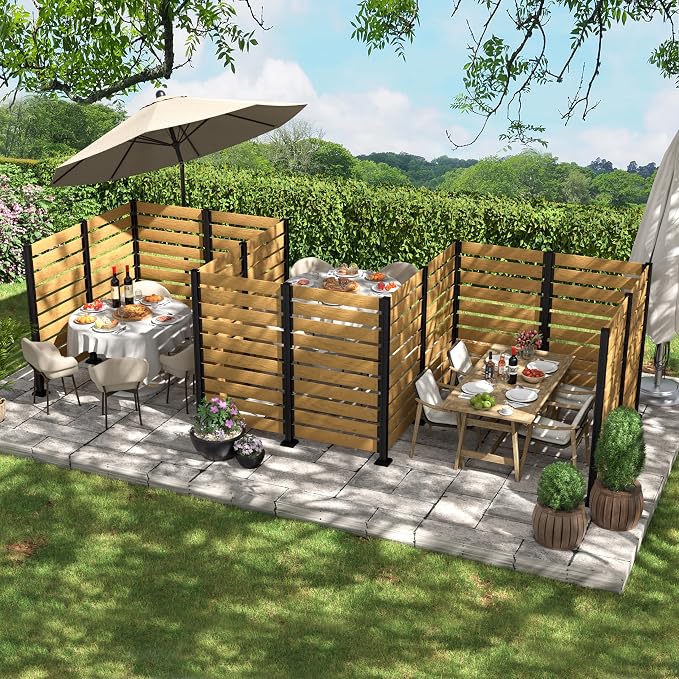 MUPATER 5ft H×3.3ft W No Dig Wooden Privacy Screen, 2 Way to Use, Ideal Outdoor - Image 7