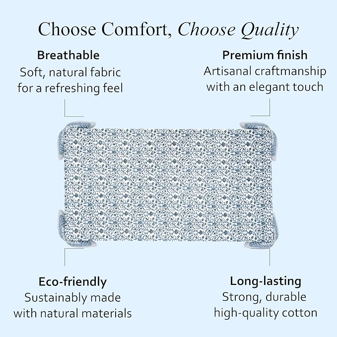CPC Ocean Vine Tablecloth 100% Cotton 70x118 Inch Indian Block Print Rectangle - Image 6