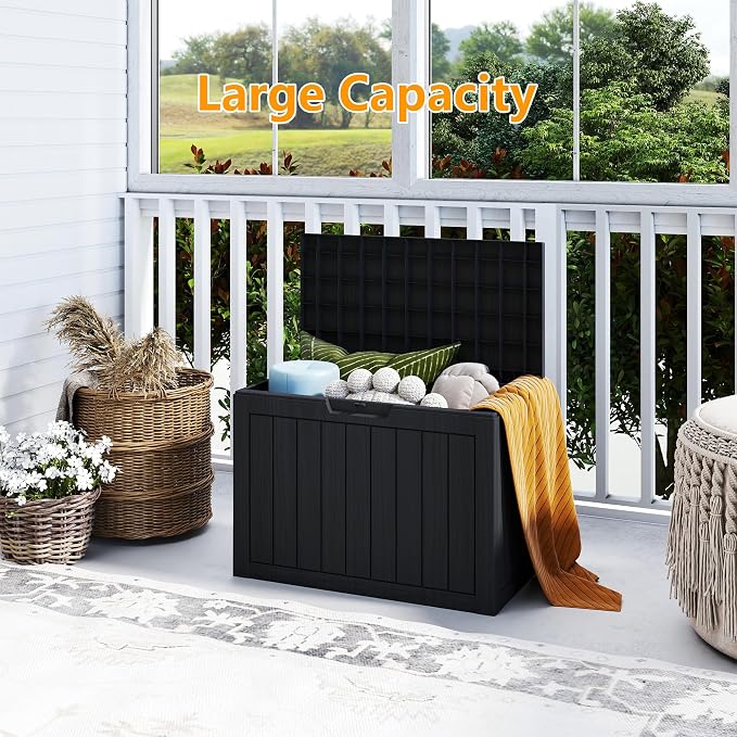 45 Gallon Outdoor Storage Box Waterproof, Resin Deck Boxes - Image 4
