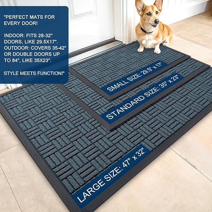 OLANLY Front Door Mat Outside Entrance 71x47, Heavy Duty Sturdy Natural Rubber - Image 2