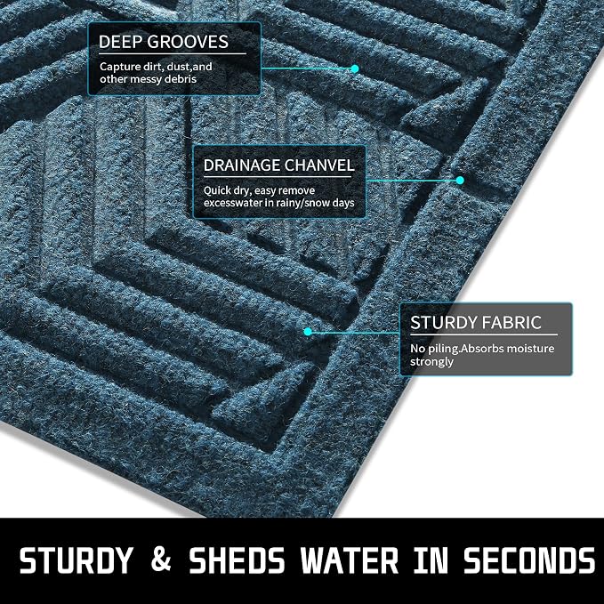 Yimobra Door Mats Outdoor 29.5x17, All-Season Waterproof Outdoor Mats - Image 2