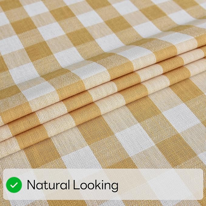 Gingham Table Cloth for Rectangle Tables Yellow Checkered Plaid Tablecloth - Image 4
