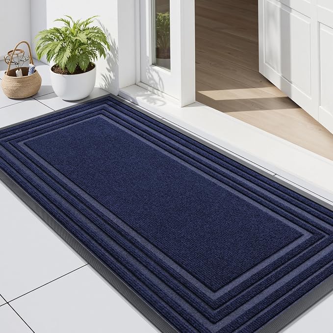 Buganda Front Door Mat Indoor Outdoor Entrance, Non-Slip Natural Rubber Doormats by Buganda