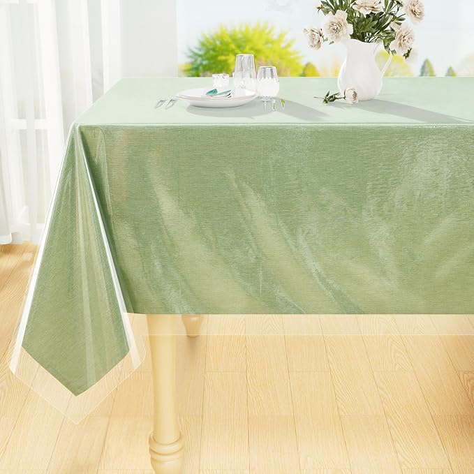 Smiry Rectangle Table Cloth 52x70 Inch, Waterproof Wipeable Vinyl Tablecloths by Smiry