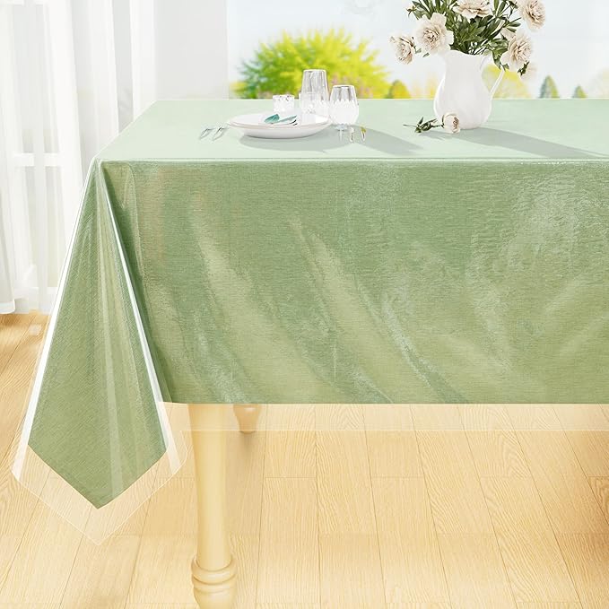 Smiry Rectangle Table Cloth 60x84 Inch, Waterproof Wipeable Vinyl Tablecloths by Smiry