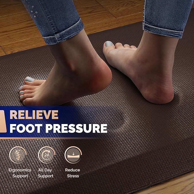 FEATOL Anti Fatigue Mat for Standing, 9/10 Extra Thick Ergonomic Standing Desk - Image 3