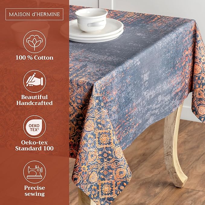 Maison d' Hermine Table Cloth Rectangle Table 100% Cotton 70 x 140 Inches Fall - Image 2