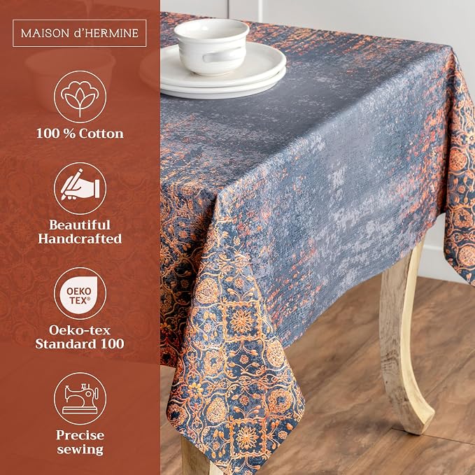 Maison d' Hermine Table Cloth Rectangle Table 100% Cotton 70 x 90 Inches Fall - Image 2