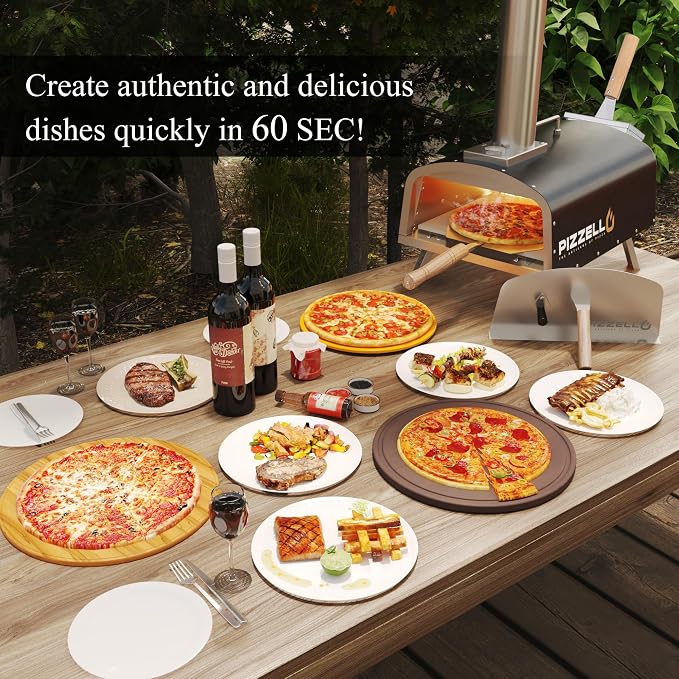 PIZZELLO 12" Outdoor Pizza Oven Propane and Wood Fired Pizza Maker Multi-Fuel - Image 3