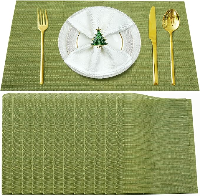 Placemats Set of 12, Heat and Stain Resistant Indoor/Outdoor Place mats by BxzanDya-LifeSmartMaker