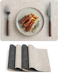 Faux Leather Vinyl Placemats Set of 4 Wipeable Heat Resistant Place Mats 100% by Unknown