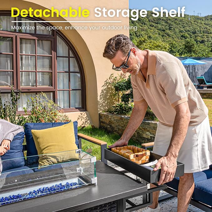 Sundale Outdoor 52 Inch Outdoor Fire Pit Table, 000 BTU Propane Fire Pits - Image 3