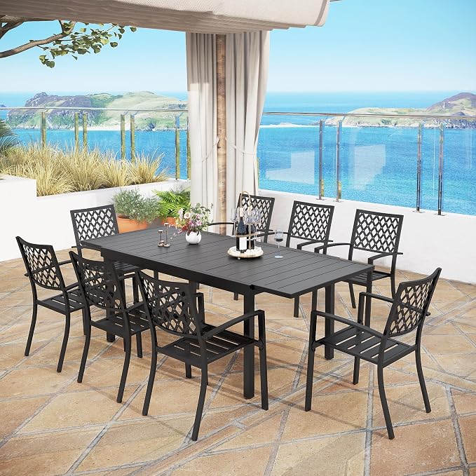 MFSTUDIO Outdoor Dining Set for 8, Patio Dining Set - Image 8