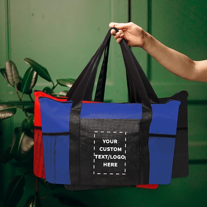 DISCOUNT PROMOS 10 Zippered Non-Woven Tote Bags Set - Image 7
