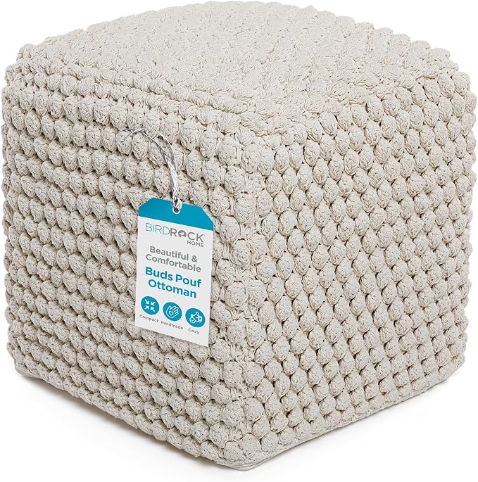 BIRDROCK HOME Bud Pouf Foot Stool Ottoman by BIRDROCKHOME