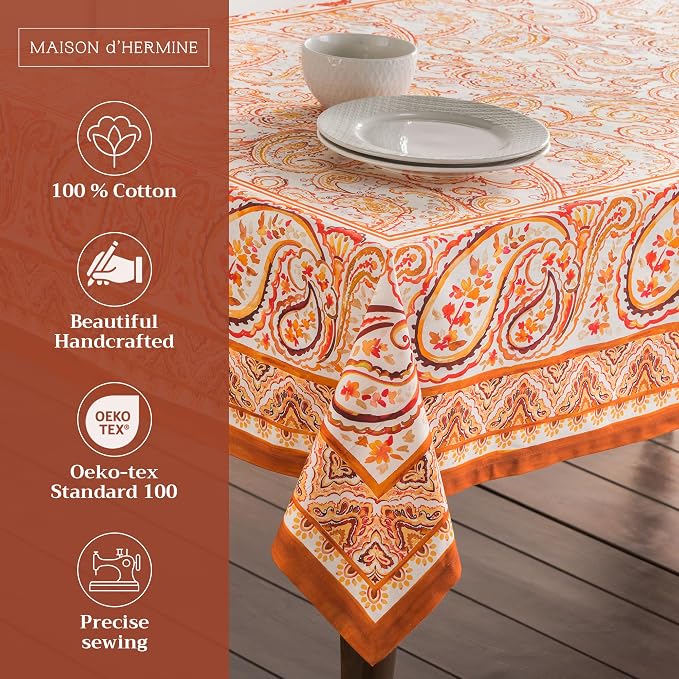 Maison d' Hermine Table Cloth Rectangle Table 100% Cotton 70 x 120 Inches Fall - Image 2