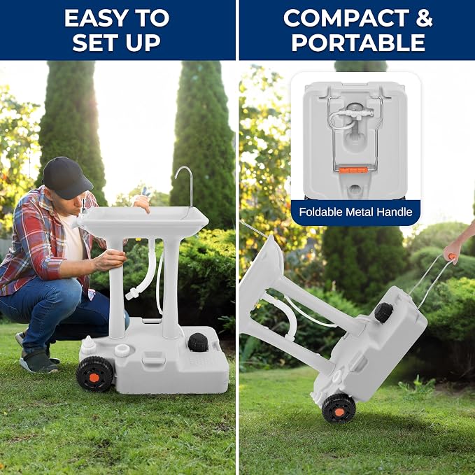 SereneLife Portable Hand Washing Station, 100+ Hand Washes, Hands-Free Foot Pump - Image 4