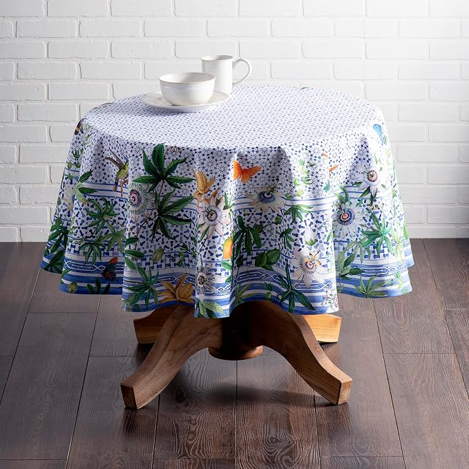 Maison d' Hermine Table Cloth Round Table 100% Cotton 69 Inches Tablecloth - Image 9