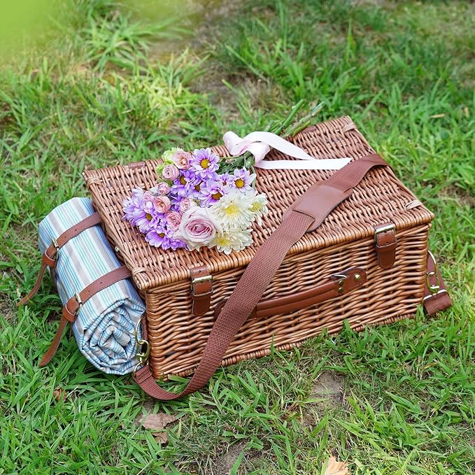 Picnic Cooler Basket Set for 2 Persons - Image 5