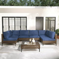 Grand patio 7-Piece Wicker Patio Furniture Set, Retro Outdoor Conversation Set by GrandPatio