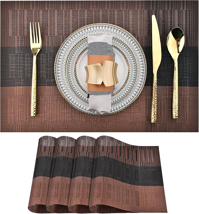 SLKQG Brown Placemats Set of 4 by SLKQG