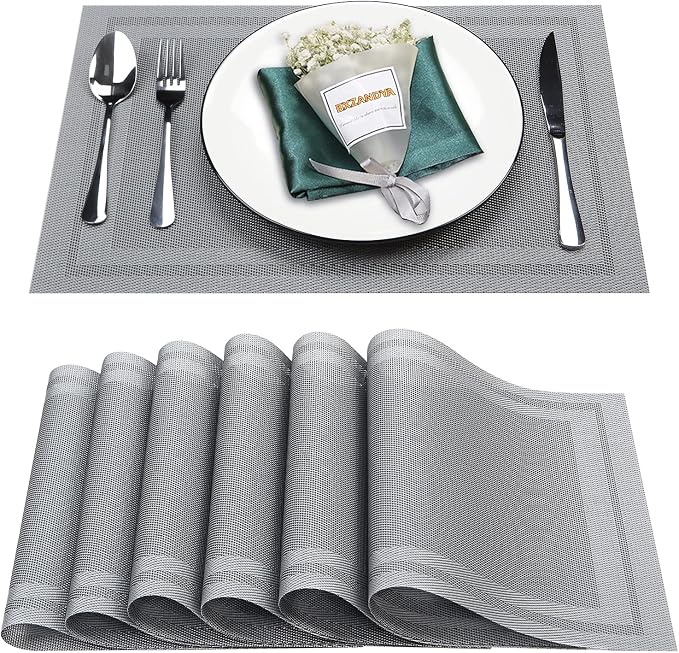 Placemats Set of 6, Heat and Stain Resistant Indoor/Outdoor Place mats by BxzanDya-LifeSmartMaker