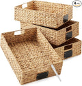 Casafield Set of 4 Water Hyacinth Pantry Baskets, 12-1/2" x 17" x 5", by Casafield