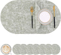 Homaxy Round Faux Leather Placemats and Coasters, Washable Dual-Side Table Mats by Homaxy
