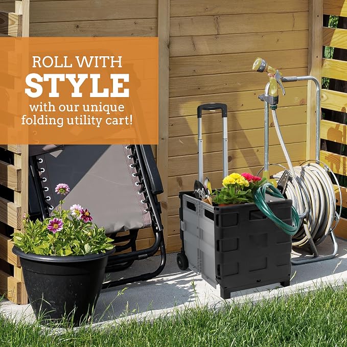 Inspired Living Ultra-Slim Rolling Collapsible Storage Pack-N-Roll Utility-carts - Image 7