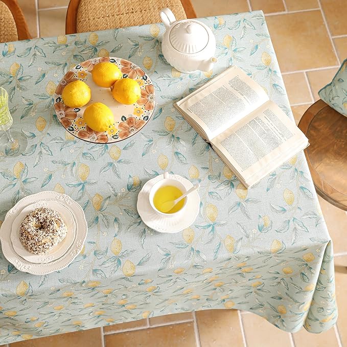 patdrea Designer Linen Green Tablecloth - Image 8
