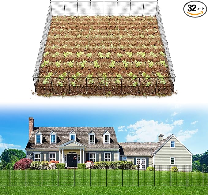 FXW Decorative Garden Fence for Yard - 32in x 63.0ft 32 Panels - Metal Fencing by FXW